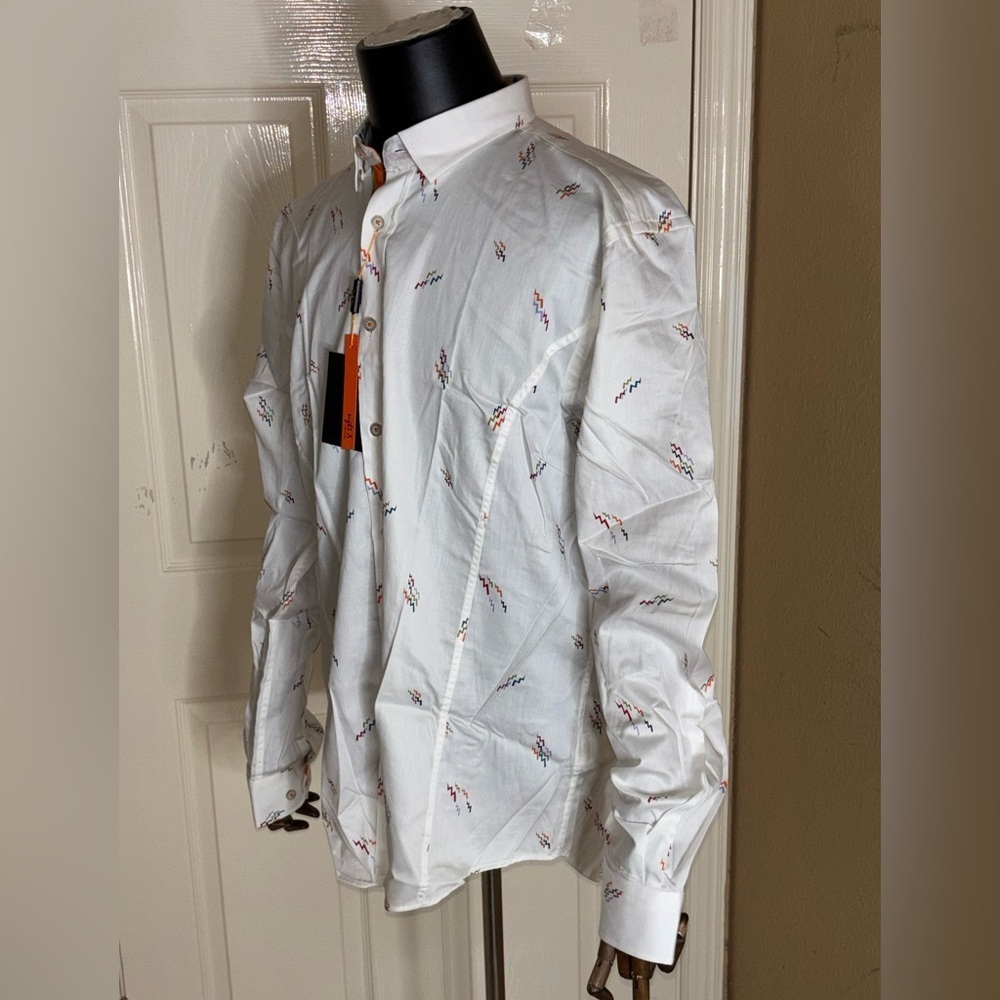 Eight X Modern Classic Button Down Shirt Color White Size XXL​​​ - Picture 3 of 11